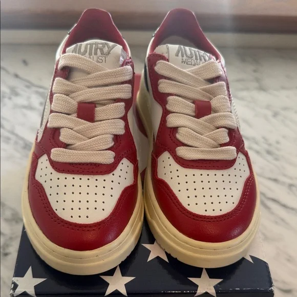 Autry Kids Kulk Low Sneakers - Black, Red & White